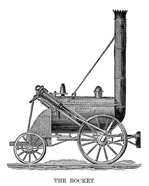 LOCOMOTIVE: ROCKET, 1829. George Stephensons Rocket, the winner of the Liverpool