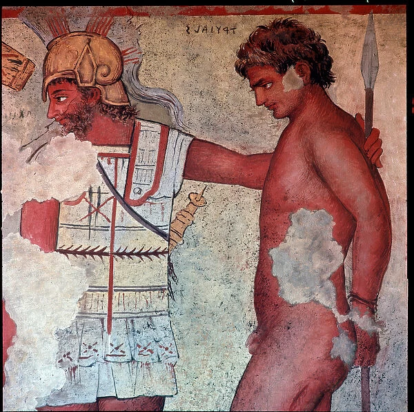Etruscan civilization: 'representation of the sacrifice of Trojan prisoners