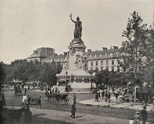 Paris: Statue of the Republic (b  /  w photo)
