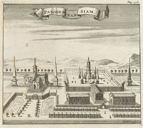 Pagodas in Siam (Thailand), Jan Luyken, Aart Dircksz Oossaan, 1687