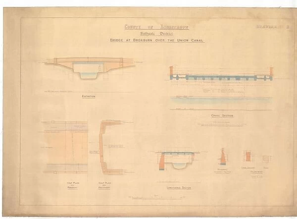 County of Linlithgow Bathgate District Bridge at Broxburn over the Union Canal Drawing No. 2