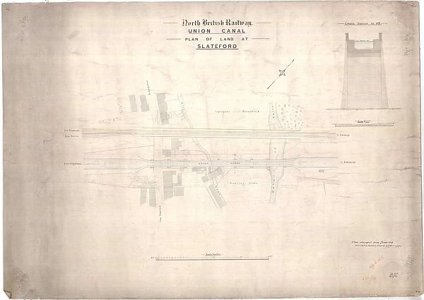 North British Railway, Union Canal, Plan of Land at Slateford