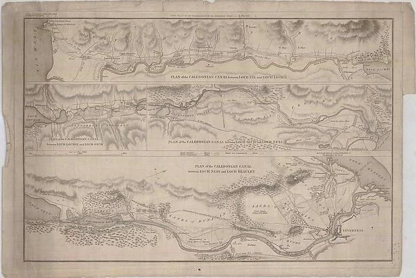 Plan of the Caledonian Canal between Loch Eil and Loch Lochie, Loch Lochie and Loch Oich, Loch Oich and Loch Ness, and Loch Ness and Loch Beauley